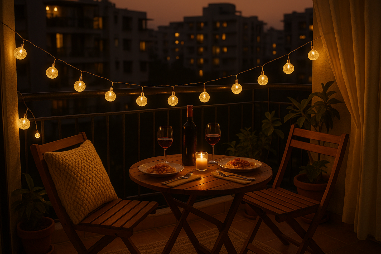 16 LED Crystal Ball String Lights - Balcony Ambiance